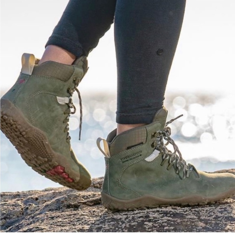 VIVOBAREFOOT Botanical Green TRACKER FG L Leather Boots EU 43 US 11.5